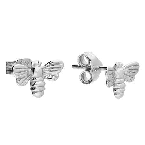 Silver honey bee earrings