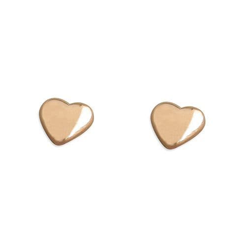 Silver & rose gold heart studs