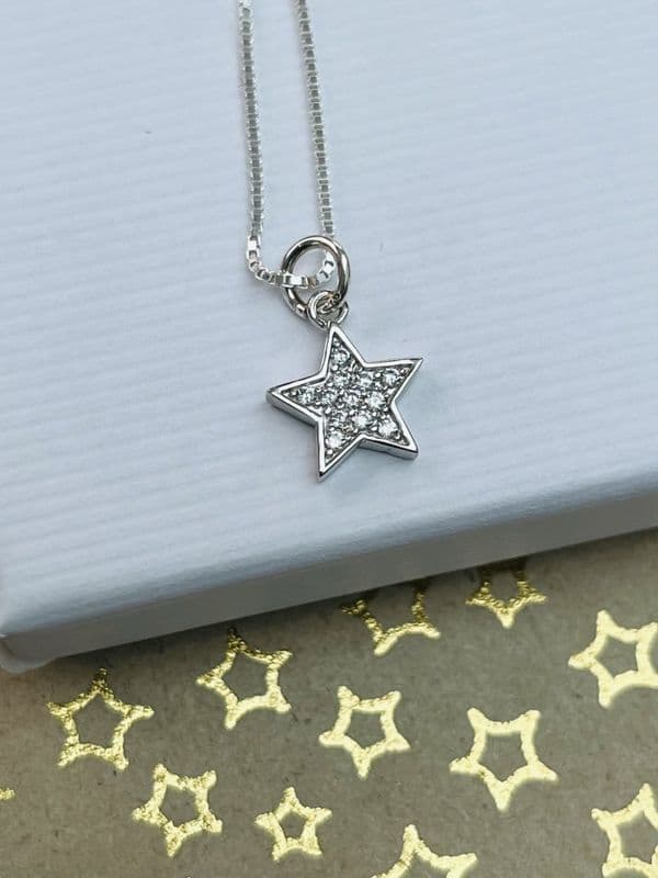 Silver star necklace