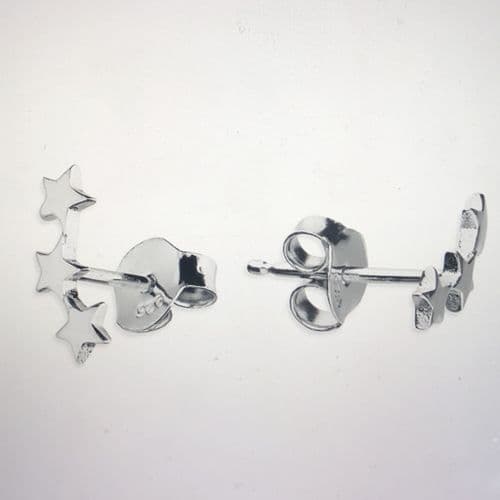 Silver star stud earrings