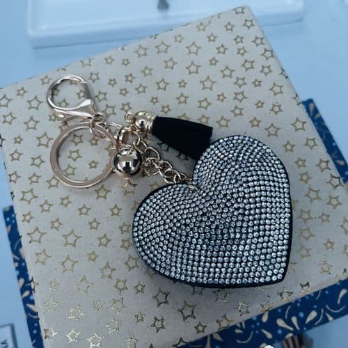 Sparkly heart keyring / bag charm