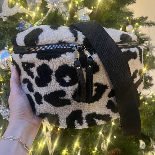 SPECIAL OFFER: Animal print teddy crossbody bag & bag strap