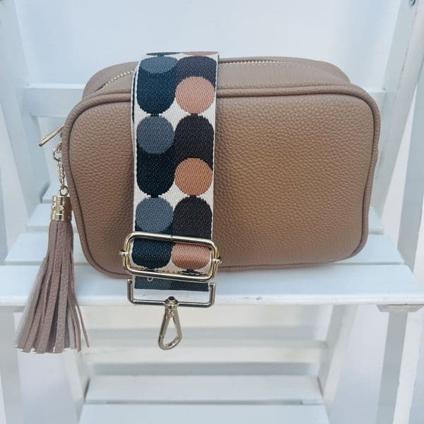 SPECIAL OFFER: Camel faux leather tassel bag & bag strap