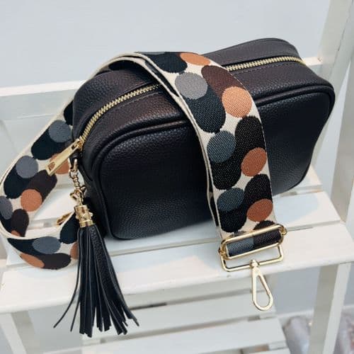 SPECIAL OFFER: Chocolate brown faux leather tassel bag gift set