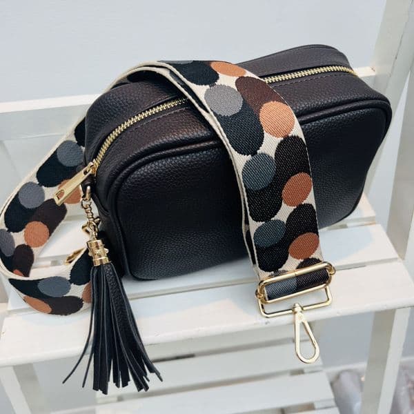 SPECIAL OFFER: Chocolate brown faux leather tassel bag gift set