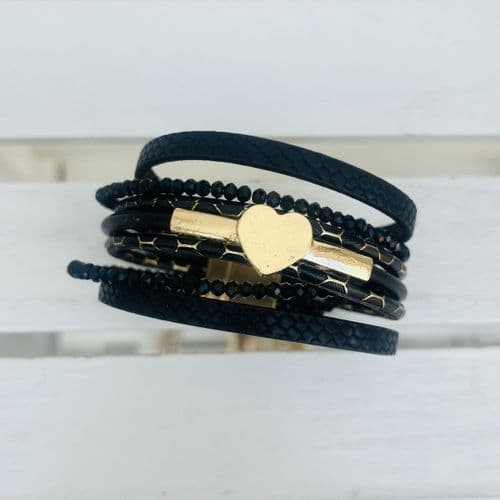Special Offer: Faux leather fabulous heart bracelet - various colours