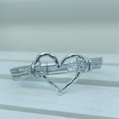 Special Offer: Faux leather  heart sparkly bracelet -  various colours