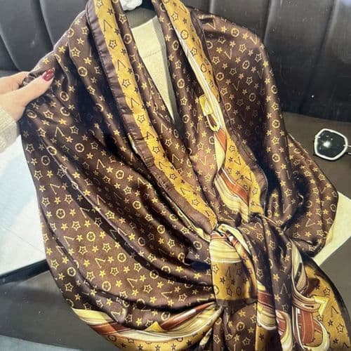 SPECIAL OFFER: Gorgeous designer inspired print scarf - brown & gold