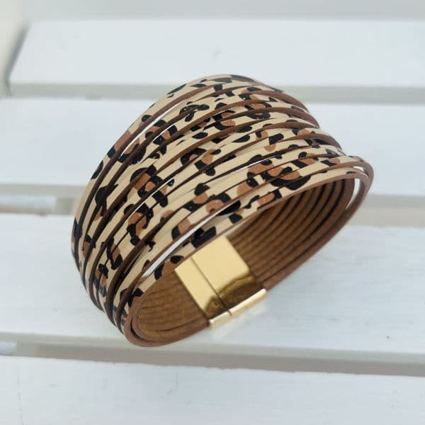 Special Offer: Leather strands bracelet - animal print