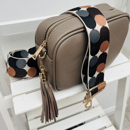 SPECIAL OFFER: Light Taupe faux leather tassel bag & bag strap