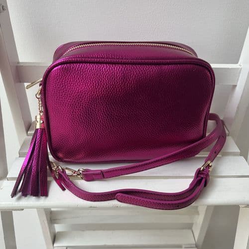 SPECIAL OFFER: Metallic faux leather tassel bag - various colours
