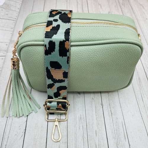 SPECIAL OFFER: Mint faux leather tassel bag & bag strap