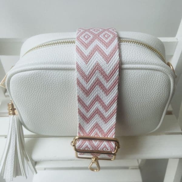 SPECIAL OFFER: White faux leather tassel bag & bag strap