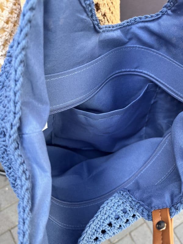 Summer cotton cable knit tote - various colours