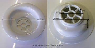 3-1/2" Basket Waste Top Flange White