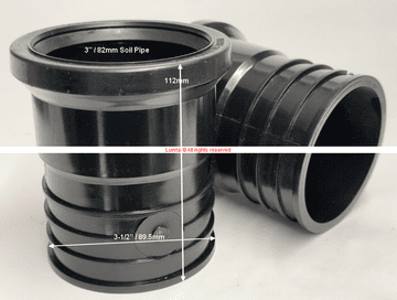 3-1/2"x3"/82mm Soil Pipe Drain Connector DC1-3-5 - Bespoke Part