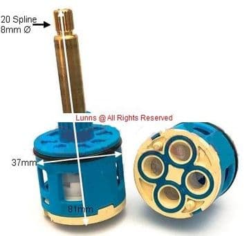 Abainte 4 Hole Diverter Cassette 37mm Dia 81mm Overall 8mm Spline - Bespoke Part