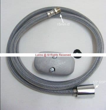 Abiante Lacroix 1.5m M15Mx1/2" F Braided Sink Mixer Pullout Hose UOL6-17