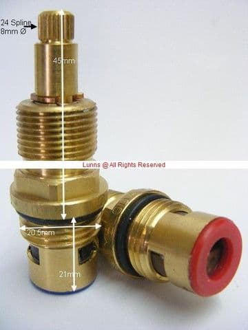 Abiante O&M Mk1 1/2in 90Deg Brass Double Threaded Cartridge T24-24SH48 Pair - Bespoke Part