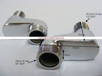 Albacor Bar Valve Extended CC37mm Tail Offsets Chrome UBR1-3 Pair - Bespoke Part