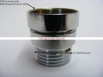 Albacore 2pc F2412 Nozzle Tap Adaptor 24mm Female x1/2" BSP Male AL39 Bespoke Part