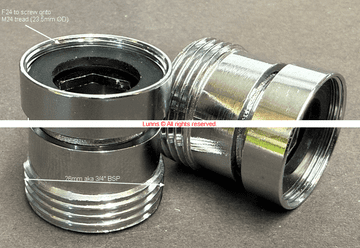 Albacore 2pc F2434 Nozzle Tap Adaptor 24mm Female x3/4" BSP Male AL39 Bespoke Part