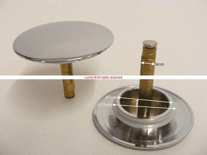 Albacore Mushroom Bath Pop Up Waste Plug 9mm Peg A54PUW - Bespoke Part