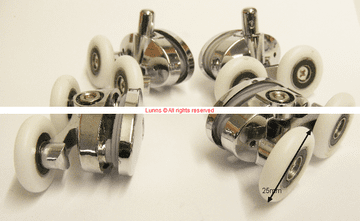 Ambon 25mm Wheel Shower Door Roller Set - Bespoke Part