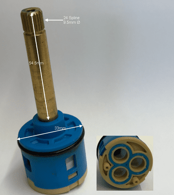 Ambon 54.5mm 9.5mm Spline Blue 3 Hole Diverter SC39APLus - Bespoke Part