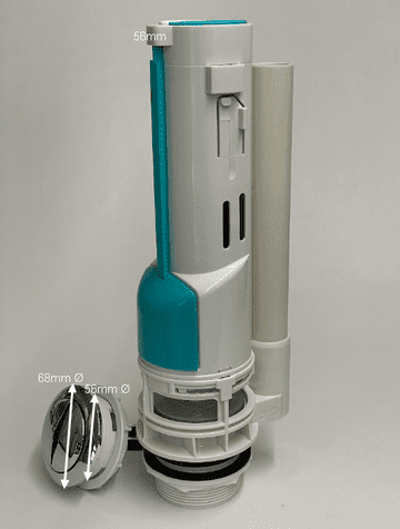 AMC DD Flush Valve c/w Cradle & 58mm Ø Button (Impulse Mk2R Replacement) FVXX17 Bespoke Part