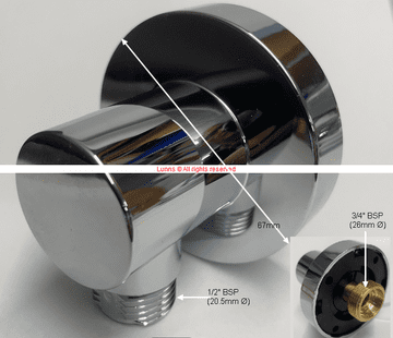 Aqualisa 3/4" Wall Outlet Elbow - Bespoke Part