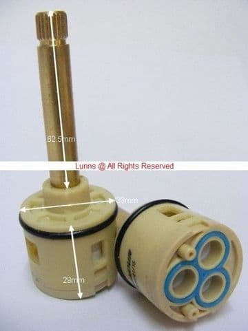 ARA 60.5 795mm Spline Blue/Beige 2 or 3 Way 3 Hole Diverter Cartridge Cassette SC39A - Bespoke Part