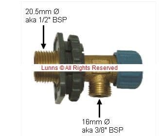ARA Brass Cistern Service Valve Isolating - Bespoke Part