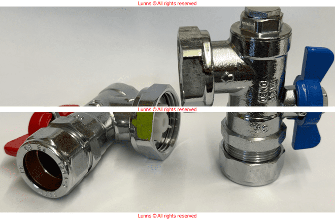 Aspen Underfloor Heating Angle Manifold Valves 22mmx3/4