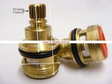 Asprete33 Mini 1919 Sink Mixer NST Ceramic Disc Cartridge ValvesAC54 T20-84A Pair - Bespoke Part