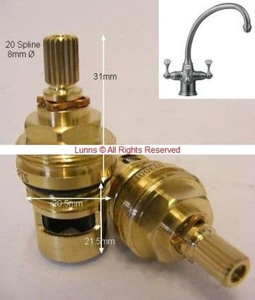 AV20 2031 Ceramic Disc Cartridge Valve for MONO Lever Sink Mixer 011012313 T20-20 - Pair