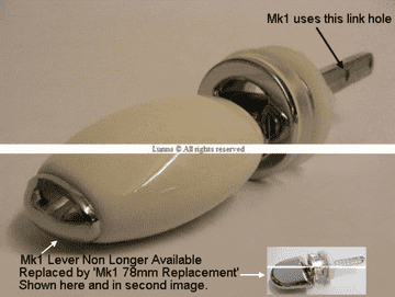B C Sanitan Mk1 Replacement Cistern Lever Chrome - Bespoke Part