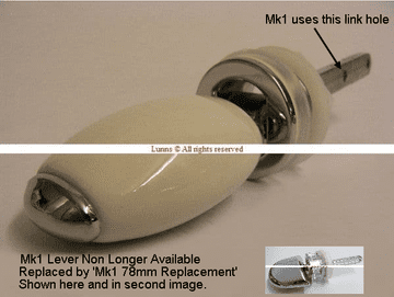 B C Sanitan Mk1 Replacement Cistern Lever Chrome - Bespoke Part