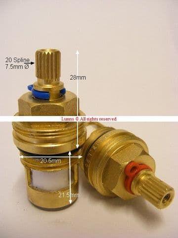 B&Q Cirque Lota L20 BS5412 Basin Ceramic Disc Cartridge L20 H L20 C (Pair) T20X23A (x3)