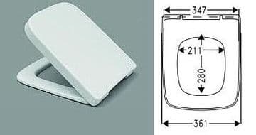 B&Q Fabian Soft Close Seat 347mm Wide x 361mm Long Fixing Centres 105mm to 200mm RA