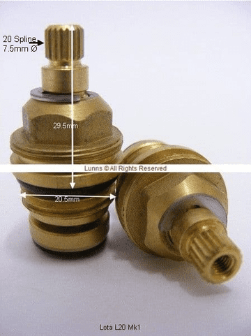 B&Q20 Plumbsure Treviso/Lota L20 Mk1 Bath & Basin 20 Spline BS5412 Washer Valves (Pair) T20X10