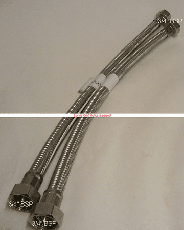 Bank 016 500mm 3/4inch F&F FFU Small Bore Braided Flexible Tap Connection Hose - Bespoke Part