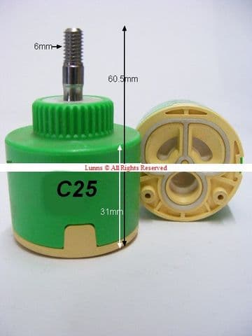Bank Crosswater Green PIN Flat Base 40mm Ø Cassette Valve - 6mm Pin B546504 C25 - Bespoke Part