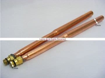 Bank M12x15mm Copper Tap Tails 260mm Long - Pair - Bespoke Part