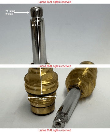 Bank PPI24 Chrome Stem Period Washer Valve T24-19 - Bespoke Part