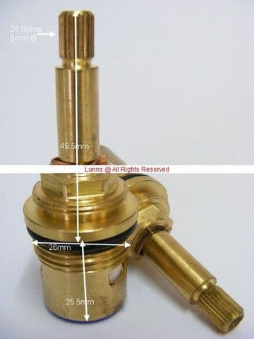 Bank11 Tall Boy XZ24 26495 Ceramic Disc Shower Cartridge CCW ONLY T24-52A - Bespoke Part