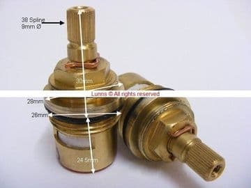 Bathstore Edge 38 Spline 28mm Recessed Flange 3/4" Bath Ceramic Disc Cartridge TM20MOD Bespoke Part