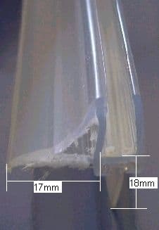 Bathstore I54LV 6mm Bath Screen Seal 900mm c/w 16.5mm Blade (for curved bath screen) - Bespoke Part