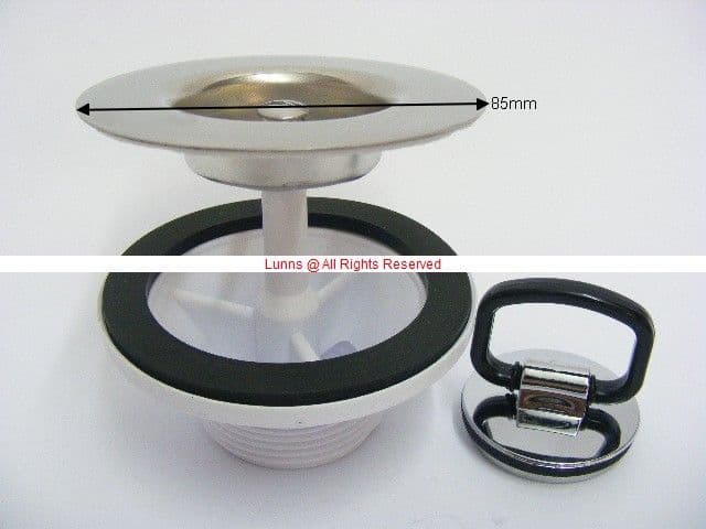 Belfast/Butler Sink Waste Centre Screw Type for ceramic sink c/w Pull Plug 1-1/2