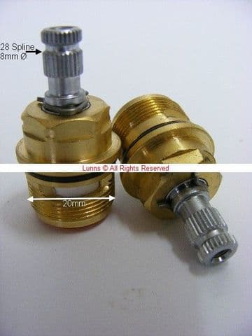 Blade Mall28 Mini Ceramic Disc Cartridge Valves Pair No Shroud X20T87 L29 - Bespoke Part